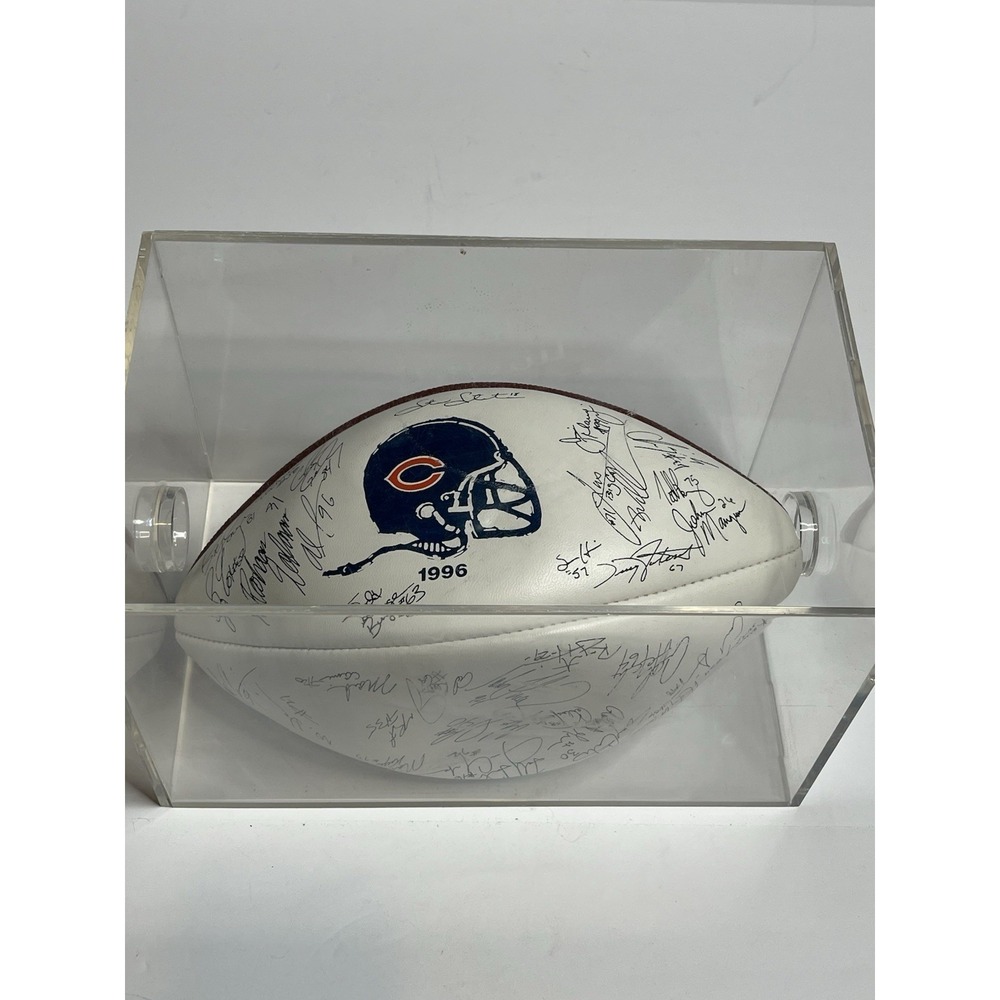 1996 Wilson Chicago Bears Signed Team Football In Case